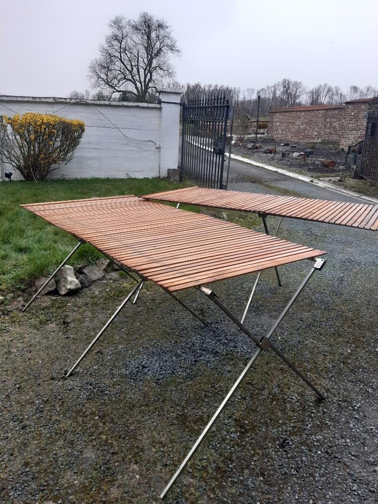 Stalen klaptafels voor markten of rommelmarkten, Ophalen, Zo goed als nieuw, Metaal of Aluminium