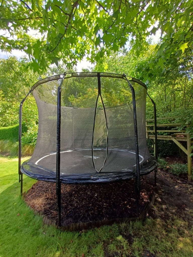 Salta trampoline black edition 366 cm, Ophalen, Gebruikt