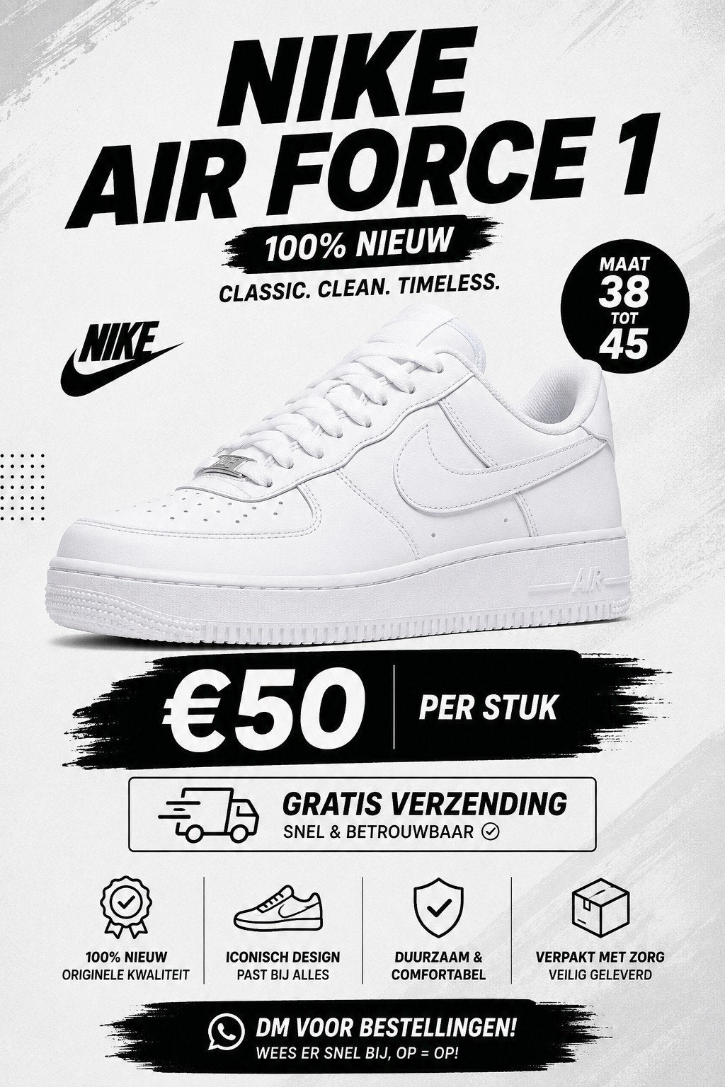 Air force 1, Vêtements | Hommes, Chaussures, Neuf, Enlèvement ou Envoi, Nike, Blanc