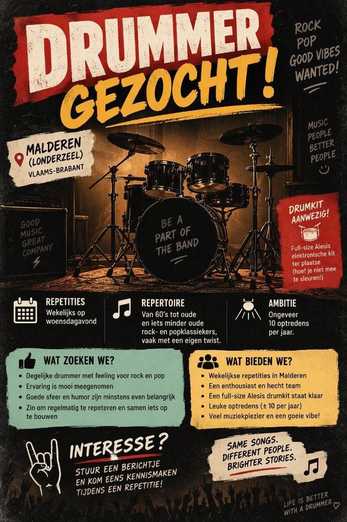 band uit Londerzeel zoek drummer, Band