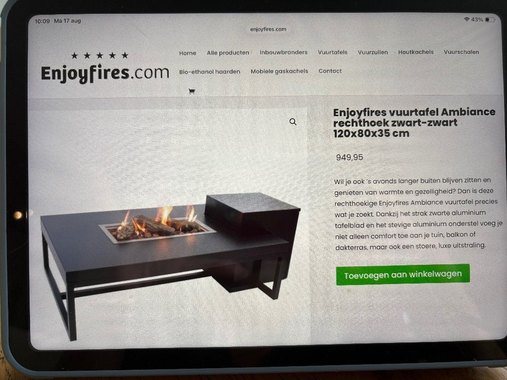 Outdoor vuurtafel, Tuin en Terras, Vuurtafels, Ophalen, Gebruikt