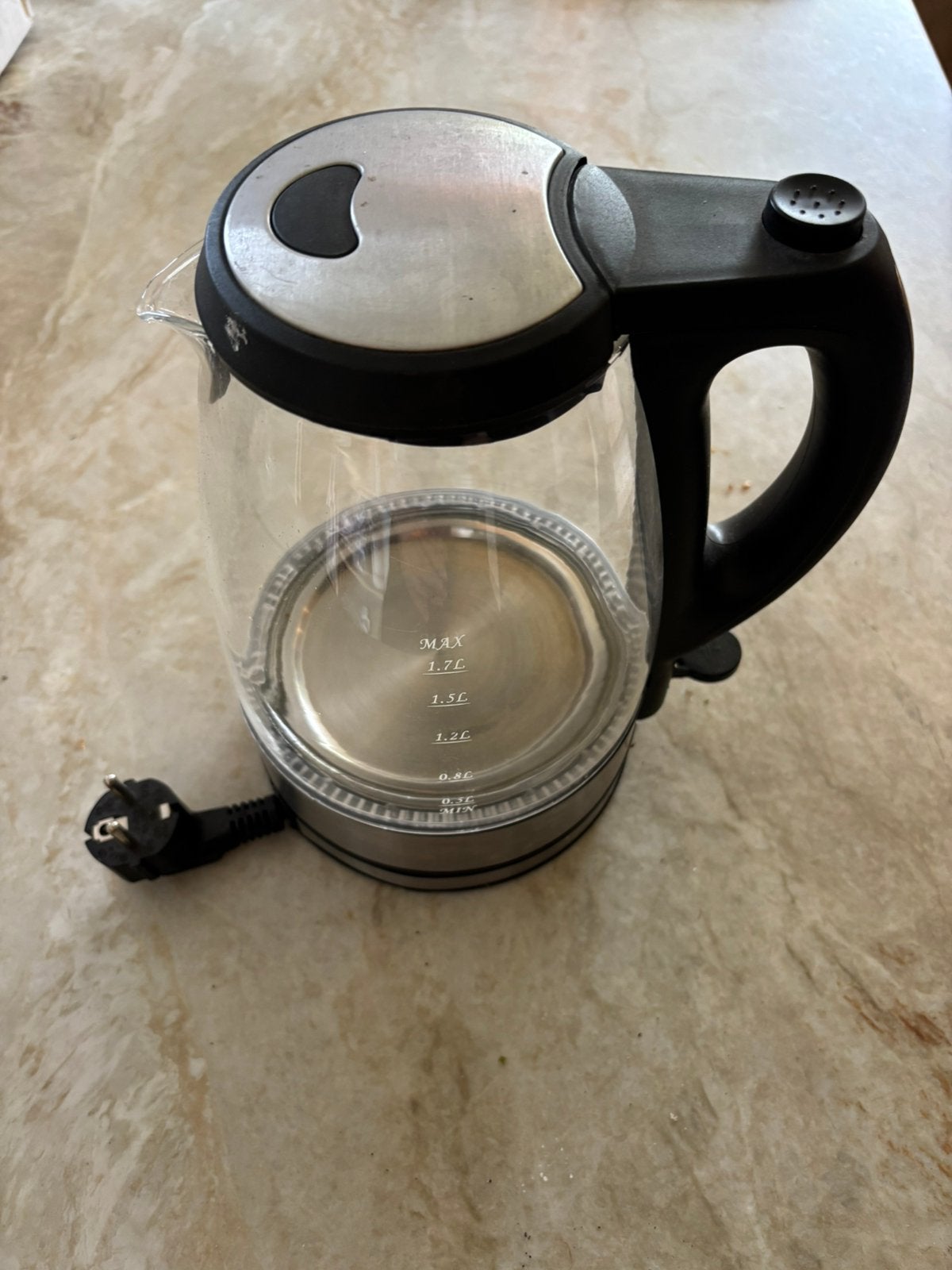 Glazen Waterkoker 1.7L, Ophalen of Verzenden, Gebruikt