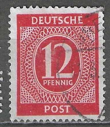Duitsland A.A.S. 1946 - Yvert 10 - Cijfer in Ovaal (ST), Verzenden, Gestempeld