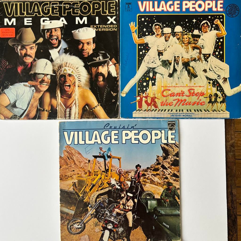 Lot 3 vinyles Village People disco, CD & DVD, Vinyles | Pop, Utilisé, 12 pouces, Enlèvement ou Envoi
