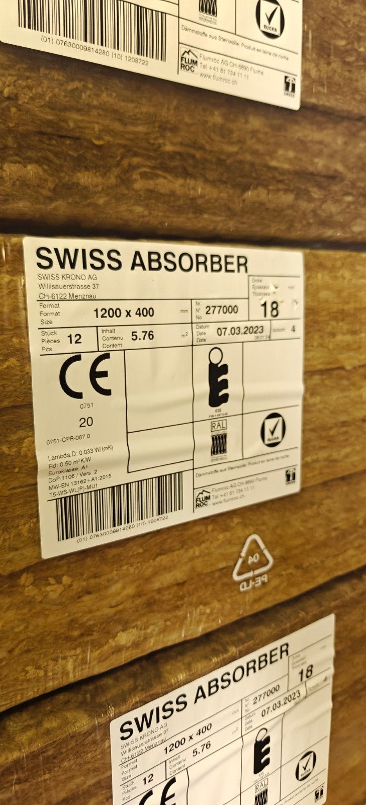 Swiss absorber rotswol, Doe-het-zelf en Bouw, Isolatie en Afdichting, Dakisolatie, Steenwol, 5 tot 10 m², Ophalen