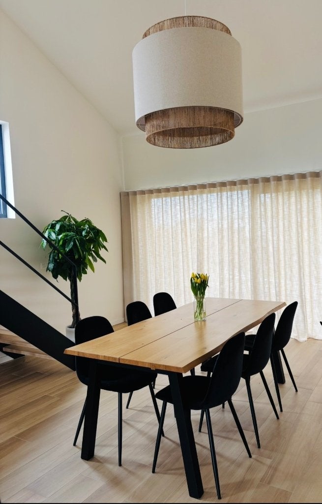 6x zwarte velours eetkamerstoelen, Enlèvement, Utilisé, Noir, Scandinavisch