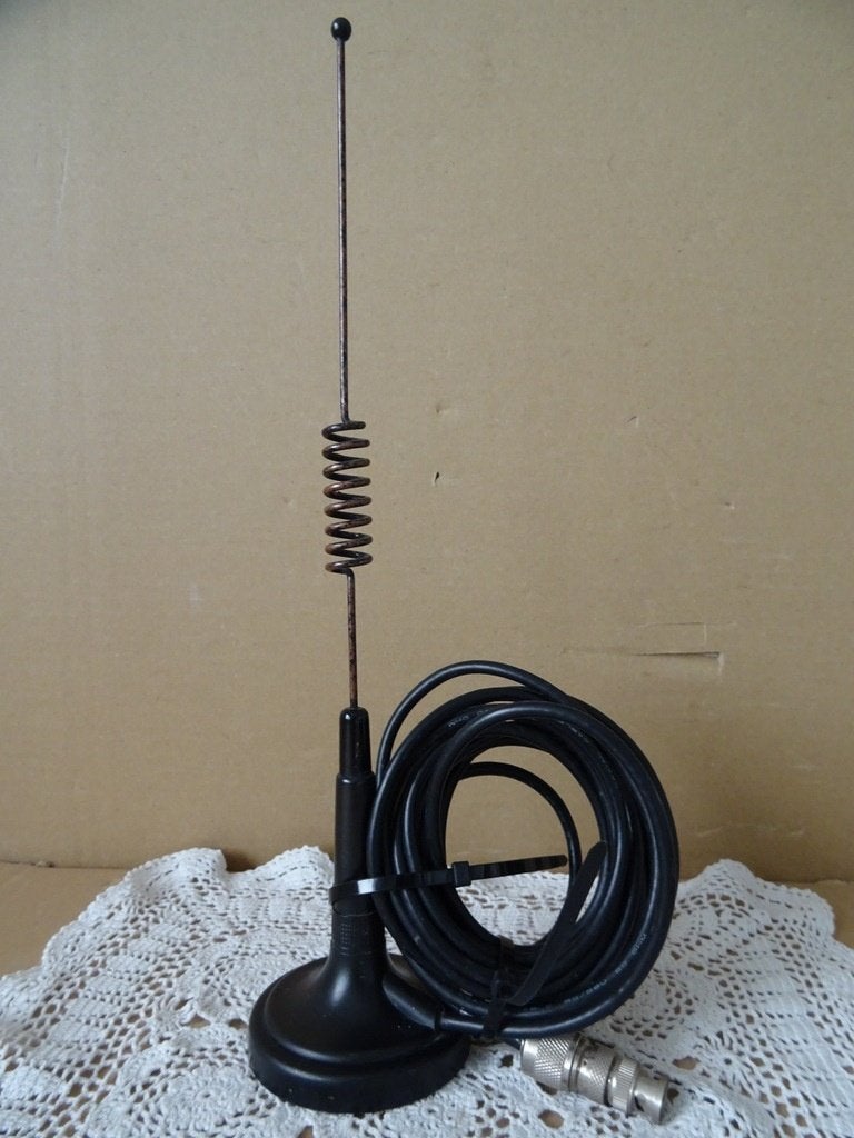 Vintage CB-radioantenne radioantenne met magnetische voet, Antiek en Kunst, Curiosa en Brocante, Ophalen of Verzenden