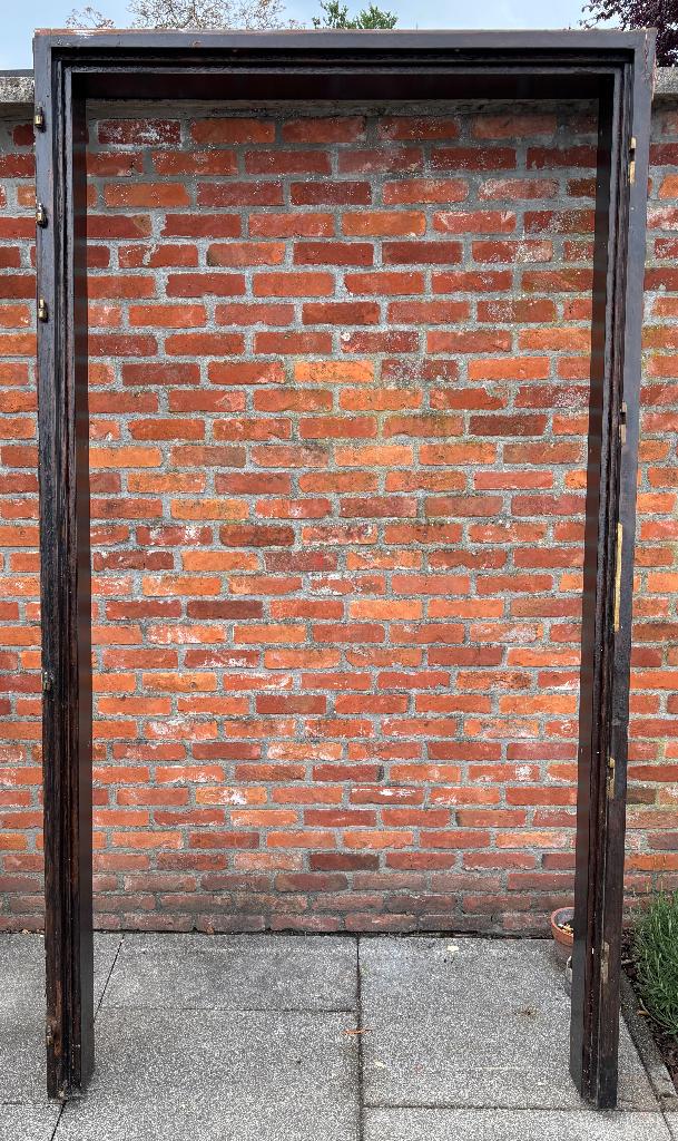 Meranti buitendeur met thermopan glas, Doe-het-zelf en Bouw, Deuren en Vliegenramen, Gebruikt, Buitendeur, 200 tot 215 cm, Glas