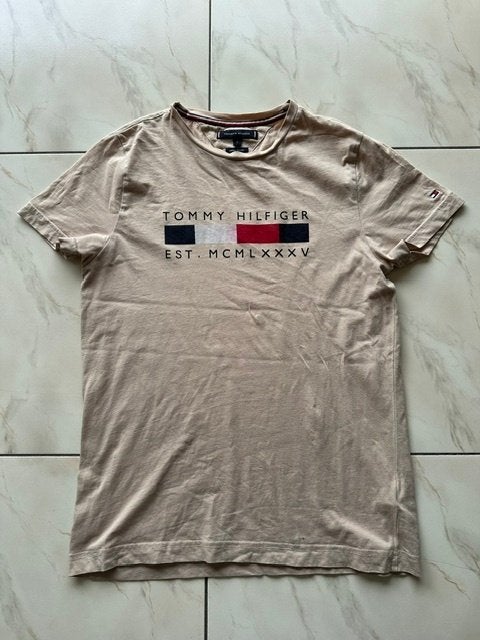 t-shirt Tommy Hilfiger maat S (nr2479a), Kleding | Heren, Bruin, Tommy Hilfiger, Ophalen of Verzenden, Gedragen