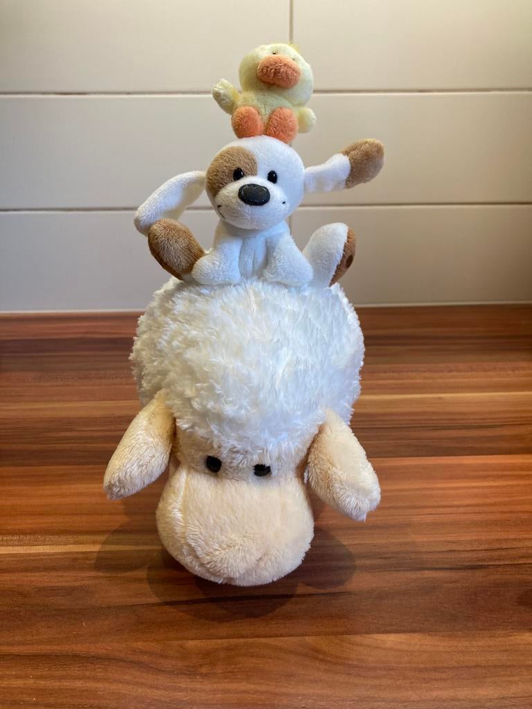 Leuke knuffel schaap, hond, kuiken, Autres marques, Chien, Blanc, Comme neuf