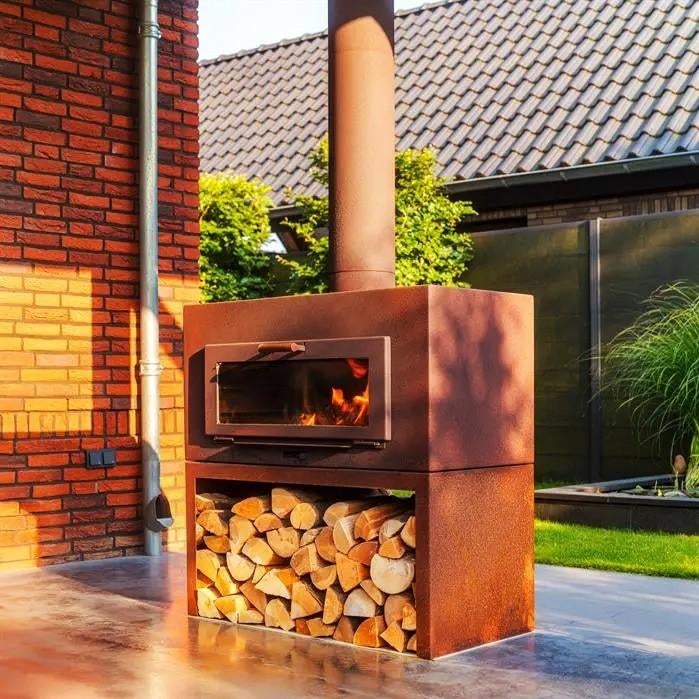 Cheminée extérieure en acier Corten, barbecue, grill, Jardin & Terrasse, Foyers de jardin, Neuf, Enlèvement ou Envoi