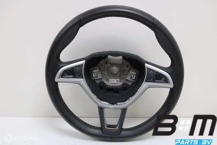 Multifuntioneel leder stuur Skoda Fabia 3 5E0419091BE, Gebruikt