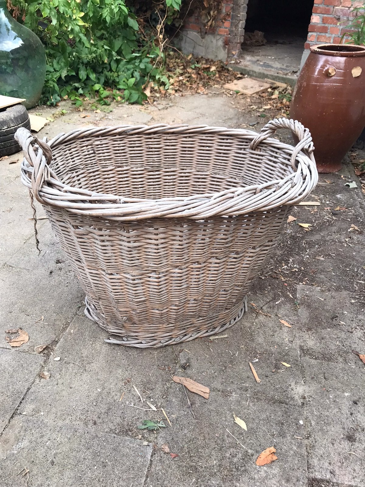 Grand panier en osier, Enlèvement, Utilisé, Panier