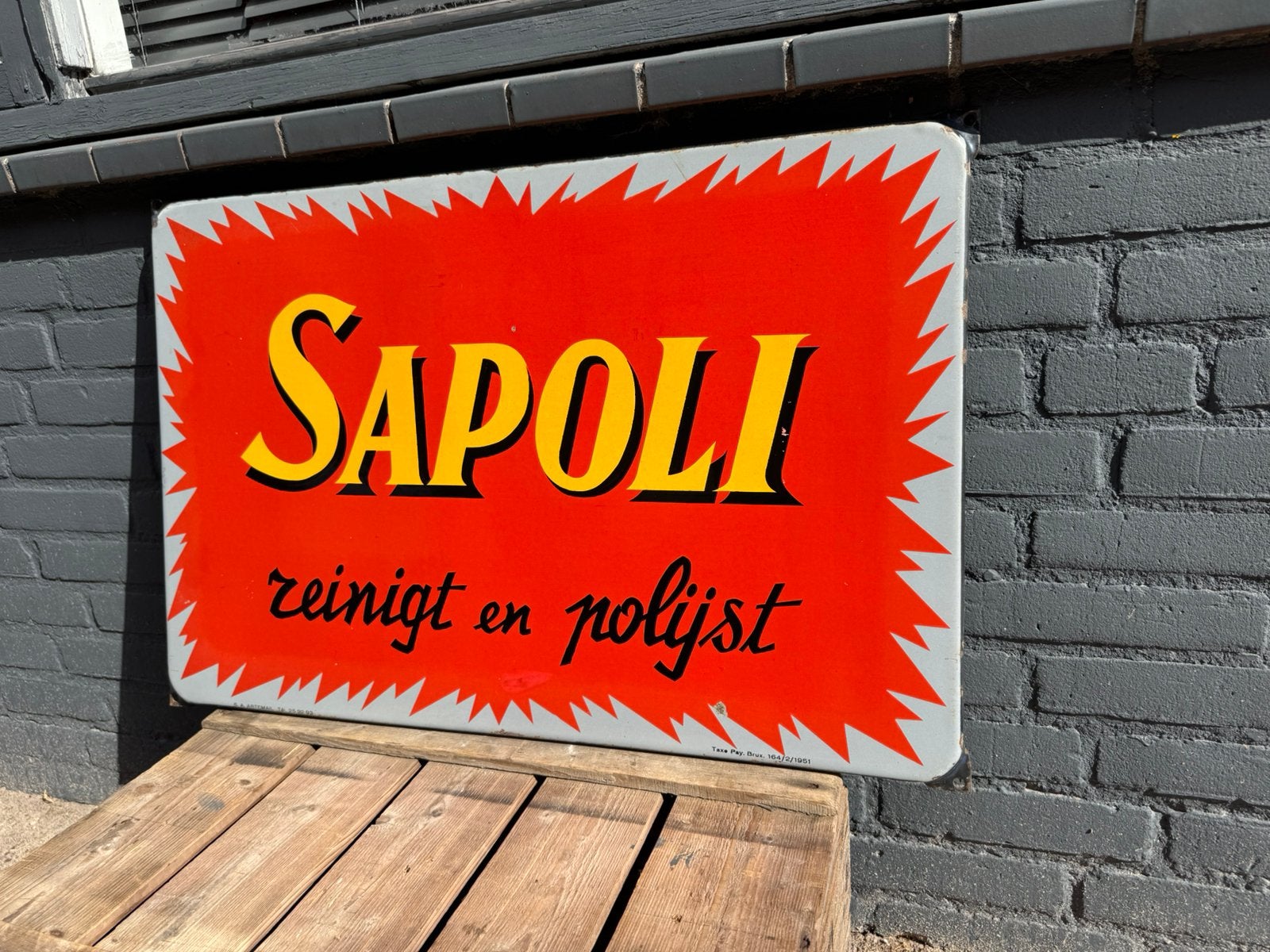 Panneau d'affichage émaillé SAPOLI, Enlèvement ou Envoi, Utilisé, Panneau publicitaire