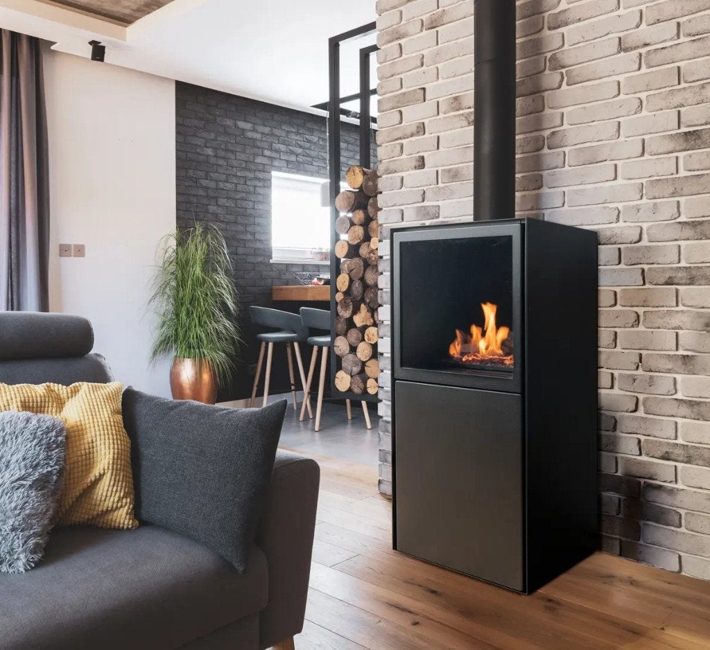 Planika Scandi met Keramische Houtblokken + 20 L Bio-Ethanol, Ophalen of Verzenden, Nieuw, Kachel