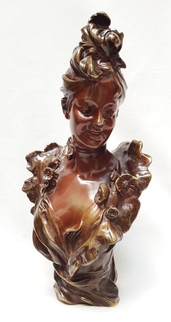 Art nouveau Buste - Victor Bruyneel., Antiek en Kunst, Ophalen of Verzenden
