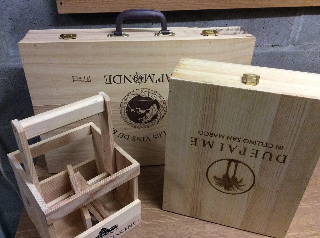 LOT DE CAISSES À VIN VIDES EN BOIS, Enlèvement, Comme neuf