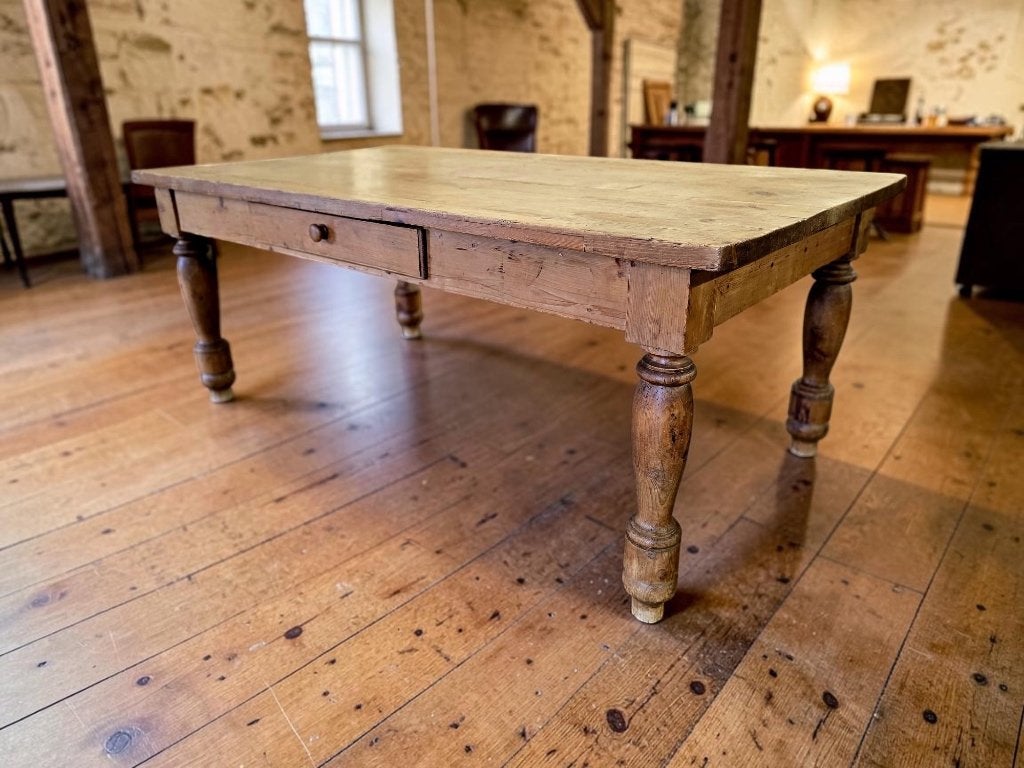 Vintage massief houten XL eettafel/ boerentafel, Ophalen