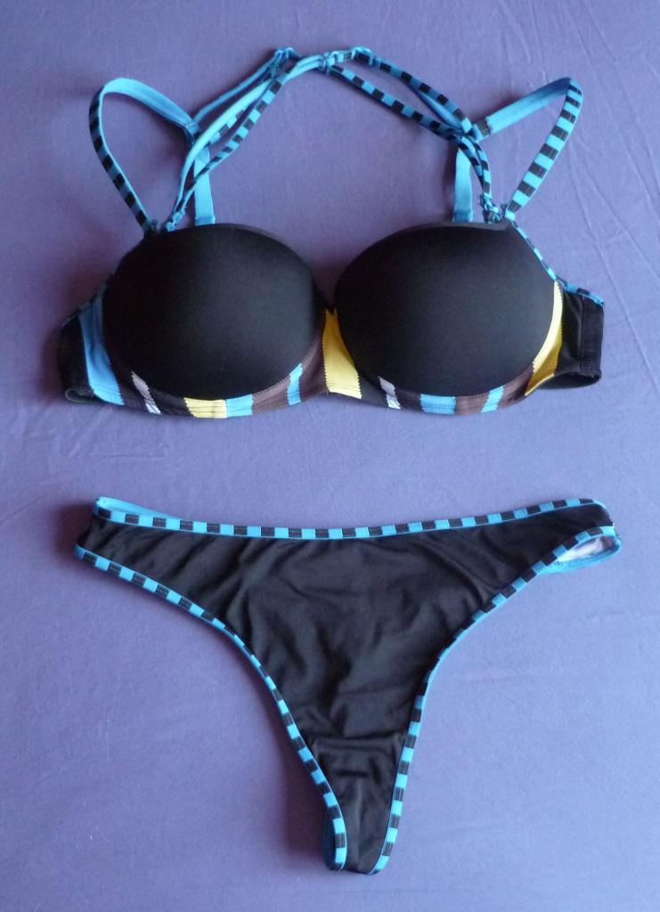 Setje Zwart-blauw-gele BH String Marlies Dekkers Undressed, Ophalen of Verzenden, Blauw, Setje