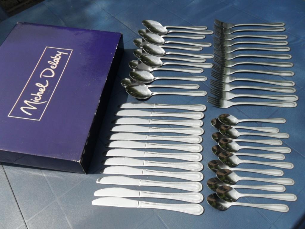 Couverts de luxe en acier inoxydable 12 pers. Michel Delaby, Maison & Meubles, Cuisine | Couverts, Enlèvement, Neuf