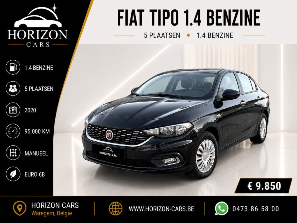 Fiat Tipo 1.4 Benzine + Garantie, Auto's, Fiat, Bedrijf, Te koop, Tipo, ABS, Achteruitrijcamera, Airbags, Airconditioning, Alarm