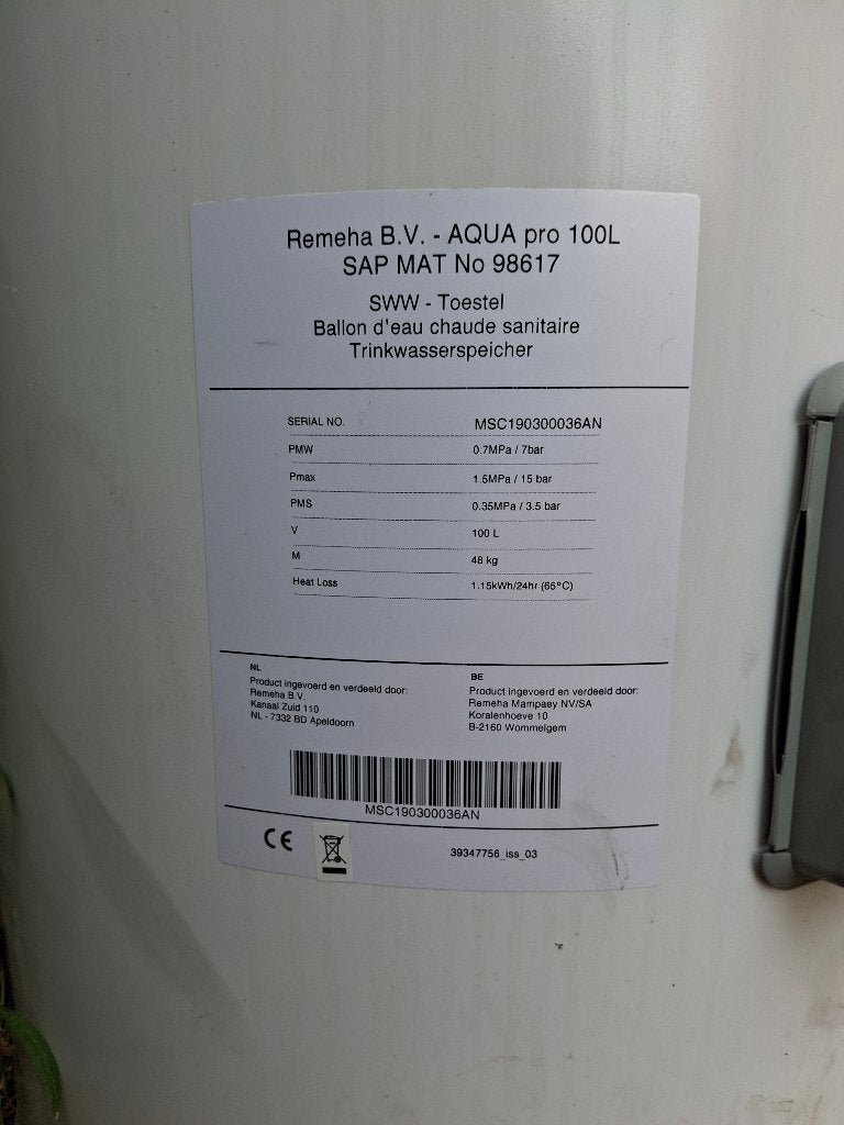 Warmwaterreservoir, Moins de 60 cm, Comme neuf, Enlèvement, 80 cm ou plus