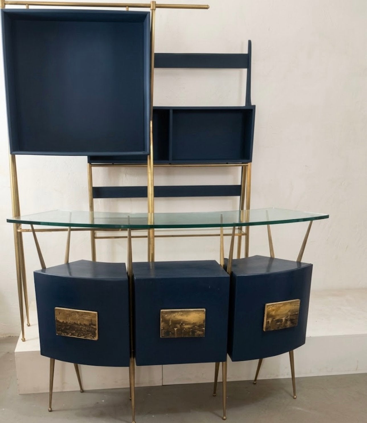 Piece rare mobilier ensemble bar attribué à Gio Ponti, Enlèvement, Utilisé