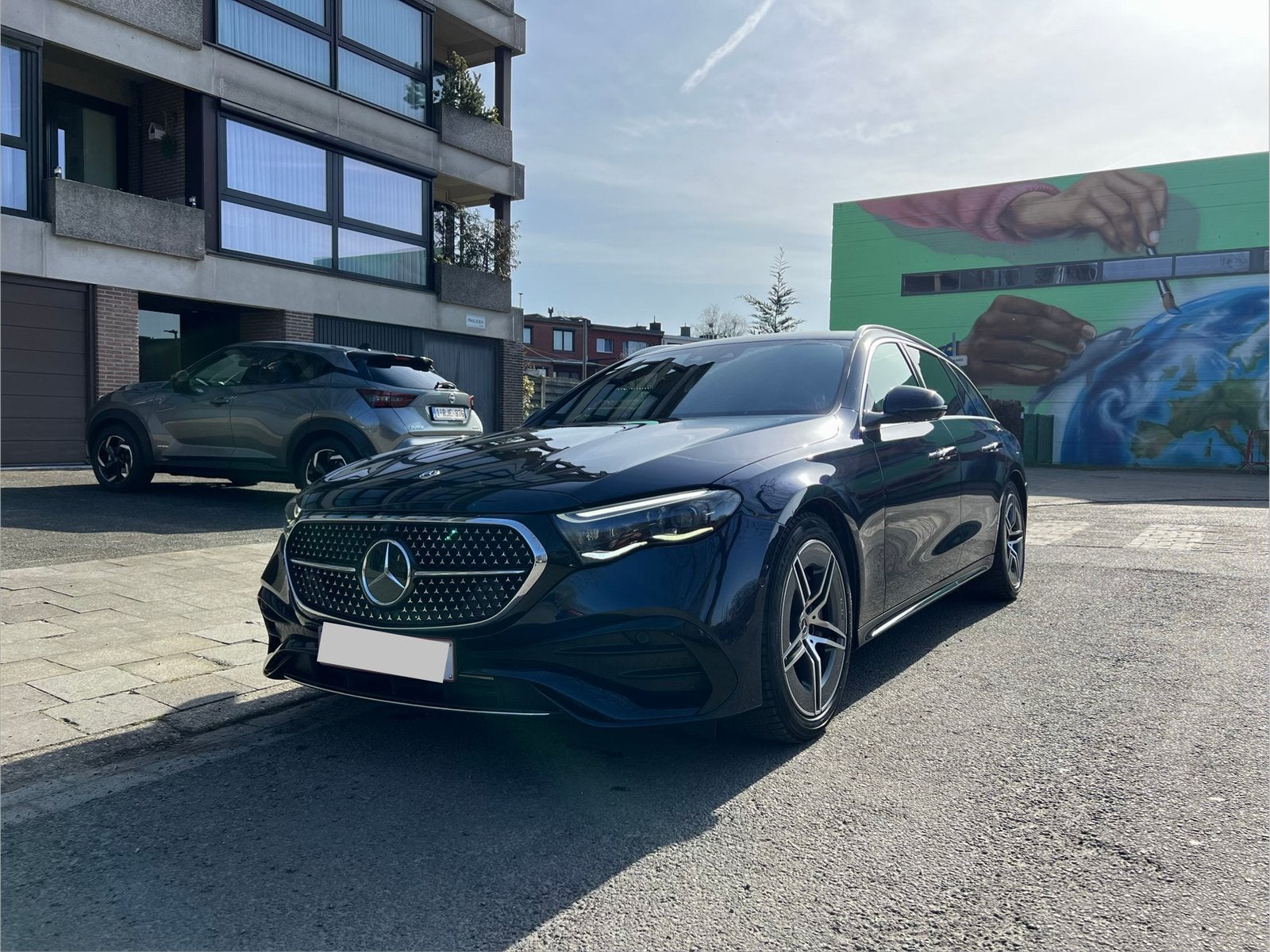 Mercedes-Benz E300e new model, Auto's, Automaat, Achterwielaandrijving, Blauw, Alcantara