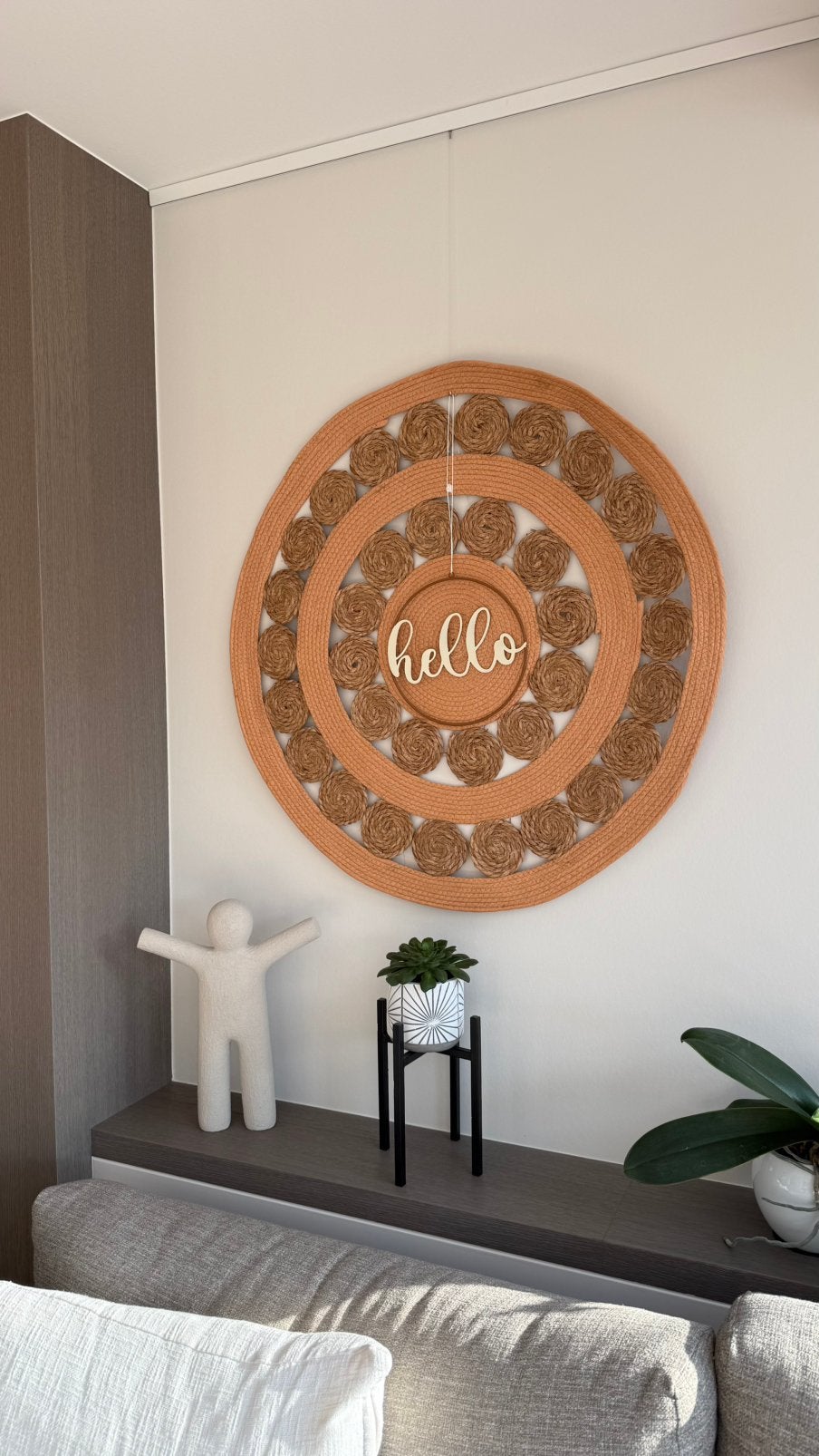 Wanddecoratie ‘hello’, Ophalen, Wandhanger, 90 cm, Nieuw