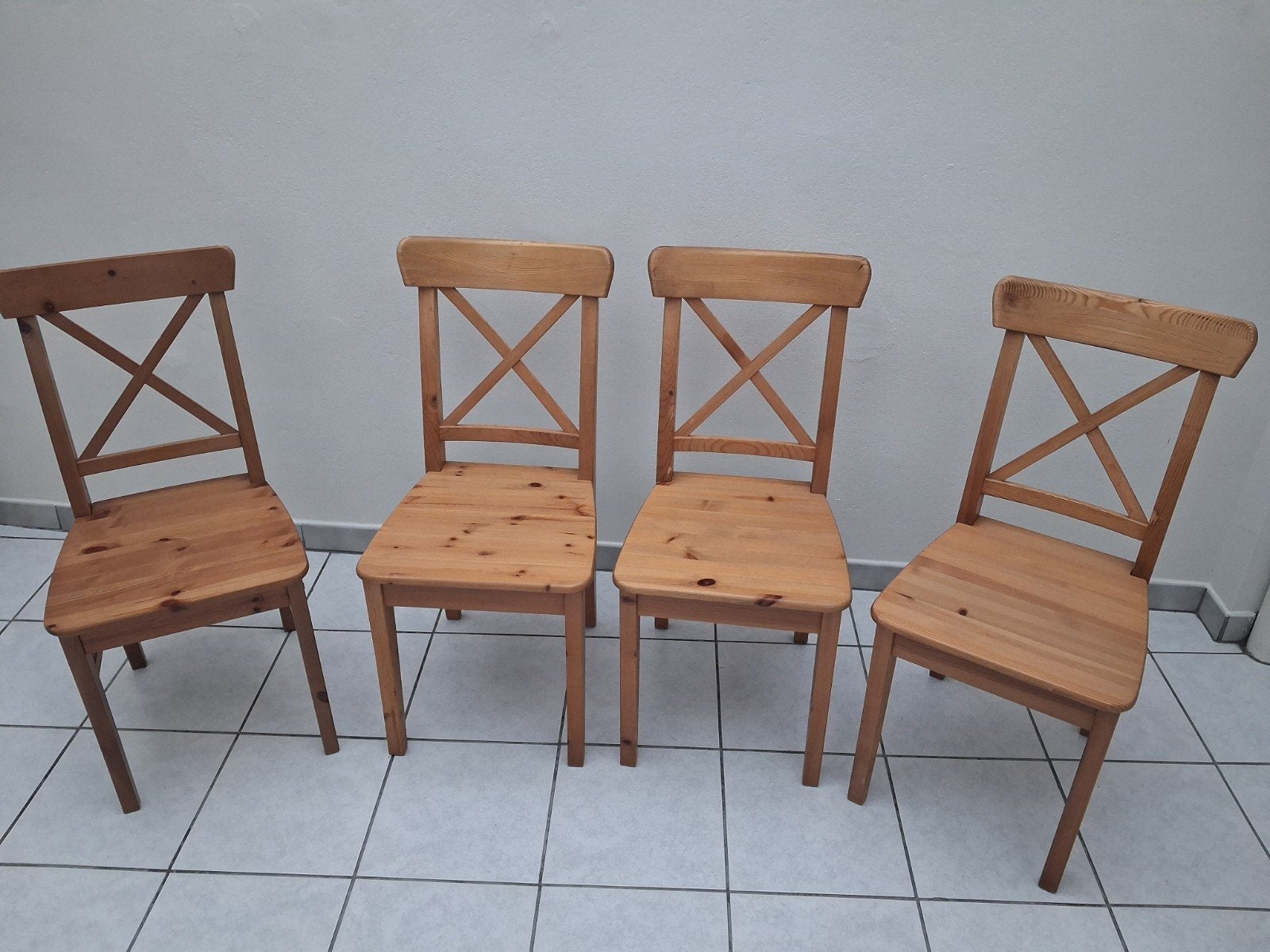 4 bruine stoelen ingolf, Huis en Inrichting, Ophalen