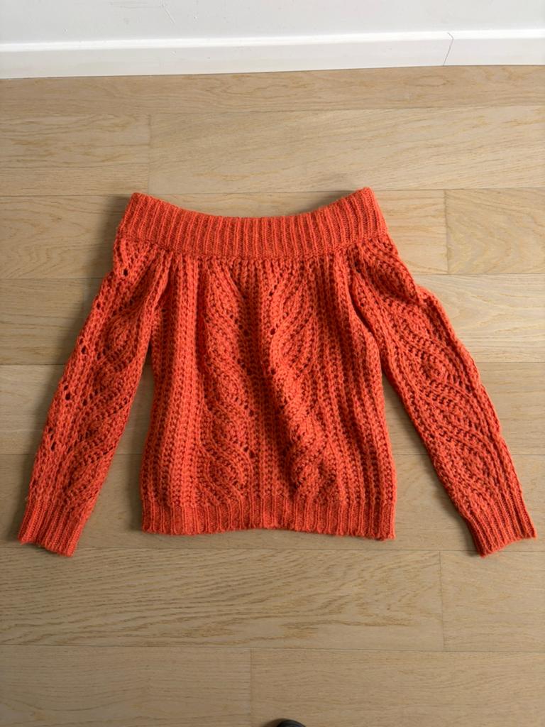 Off the shoulder trui Rinascimento oranje, Kleding | Dames, Ophalen of Verzenden, Zo goed als nieuw, Maat 36 (S), Oranje