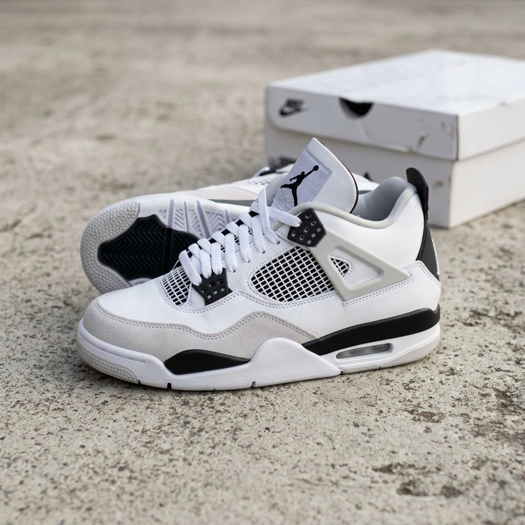 Jordan 4 Military Black, Kleding | Heren, Verzenden, Wit, Nieuw, Sneakers