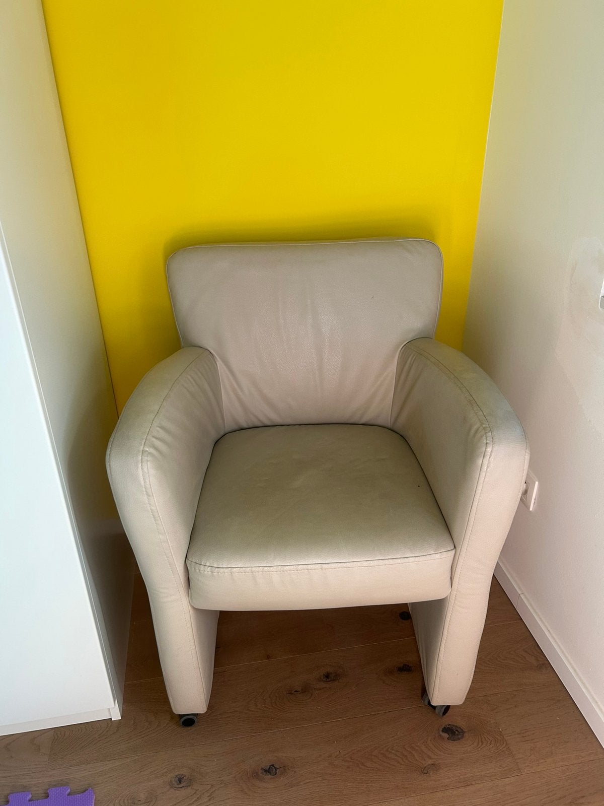 Leren zetel, Huis en Inrichting, Fauteuils, Ophalen, Gebruikt