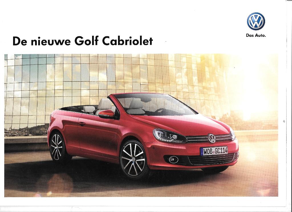 VOLKSWAGEN GOLF  CABRIOLET 2011, Livres, Autos | Brochures & Magazines, Enlèvement ou Envoi, Comme neuf, Volkswagen