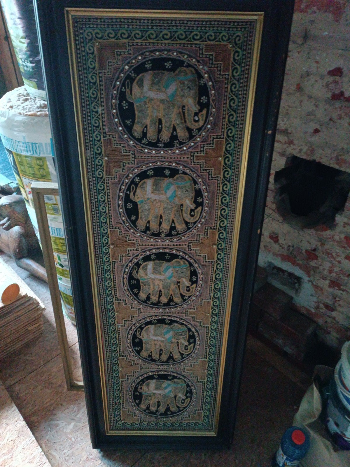 kader met olifanten, Antiek en Kunst, Ophalen