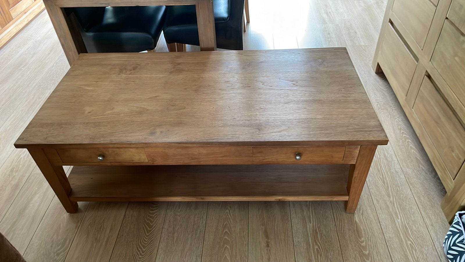 Teak tafel met lades. 140x69, Huis en Inrichting, Ophalen, Gebruikt, Teakhout, 50 tot 100 cm