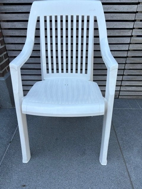 Tuinstoelen Hartman wit, Jardin & Terrasse, Chaises de jardin, Enlèvement, Comme neuf, Synthétique, Empilable