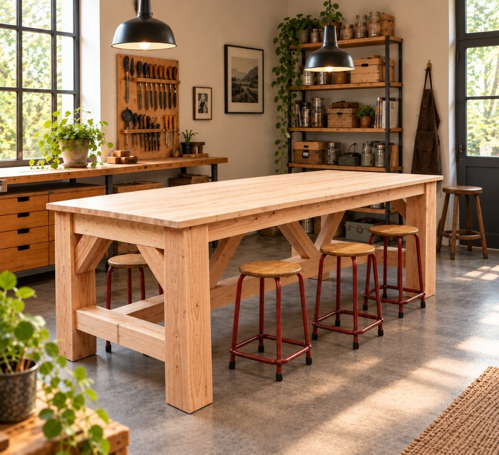 Stoere grote, robuuste, massieve werkbank / werktafel., Verzenden, Nieuw, 70 tot 120 cm