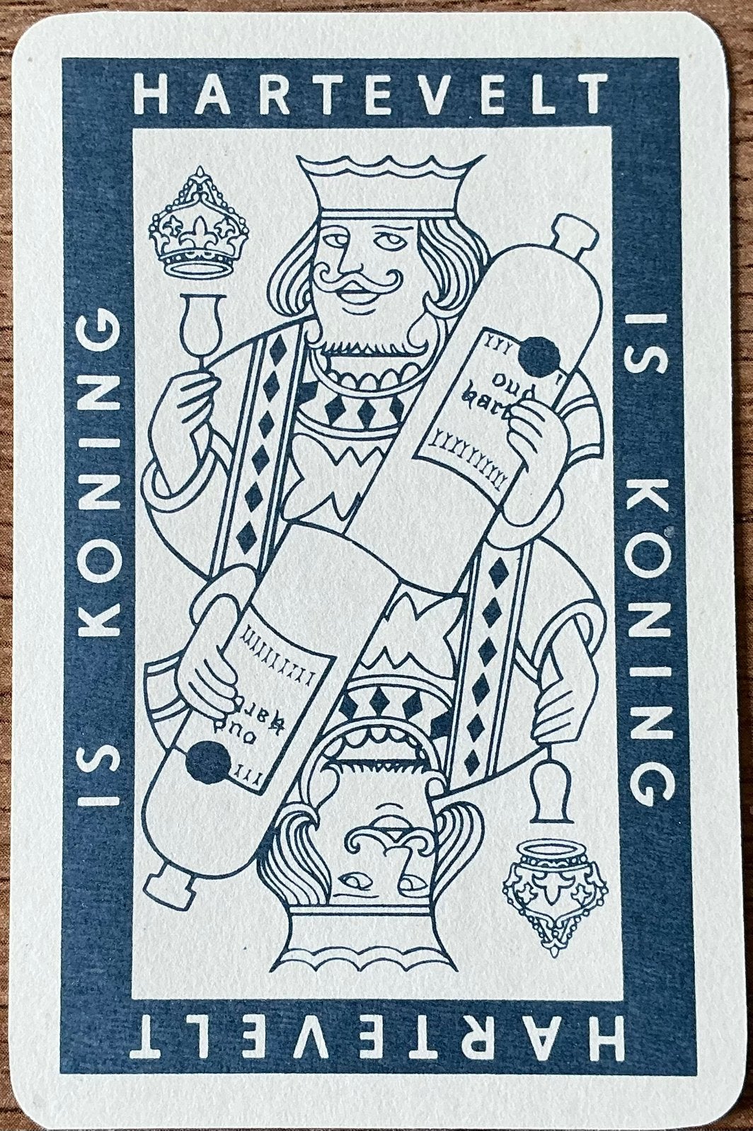 Splk HARTEVELT IS KONING, Ophalen of Verzenden, Zo goed als nieuw, Speelkaart(en)