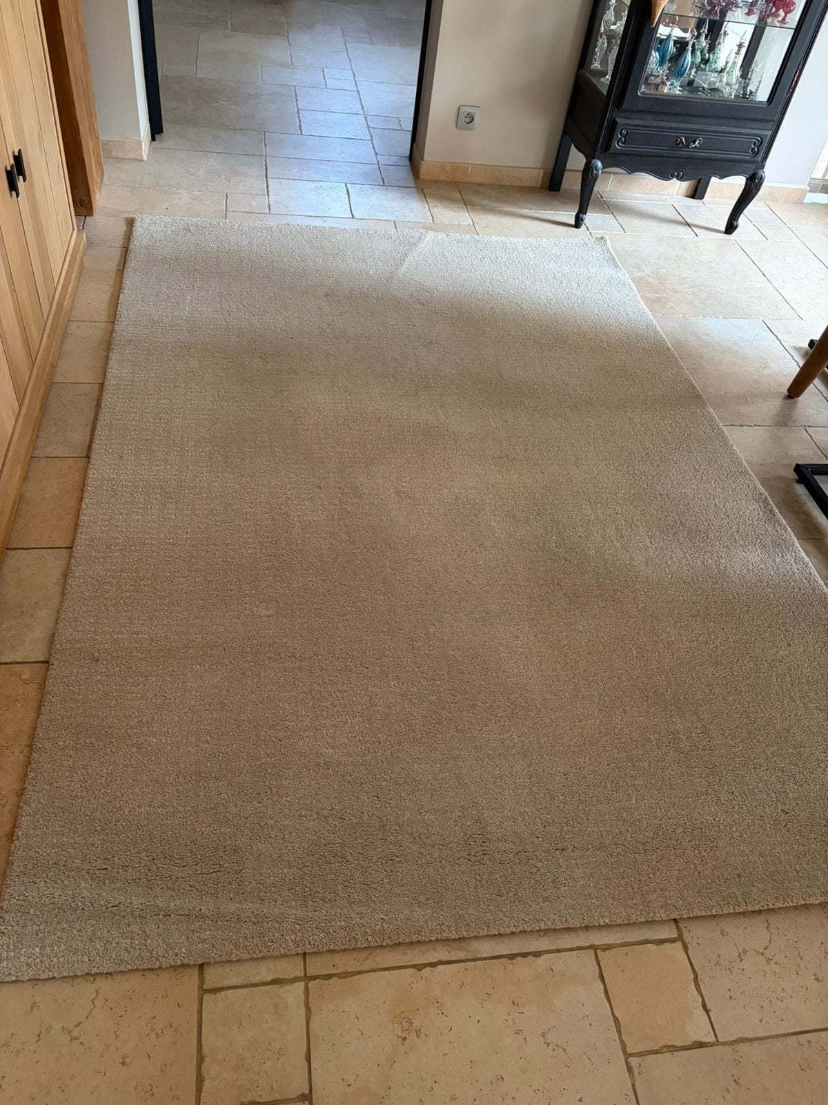 Beige tapijt Ikea Langsted 170 x 240, Huis en Inrichting, Stoffering | Vloerbedekking, Ophalen, Gebruikt, Beige, Tapijt