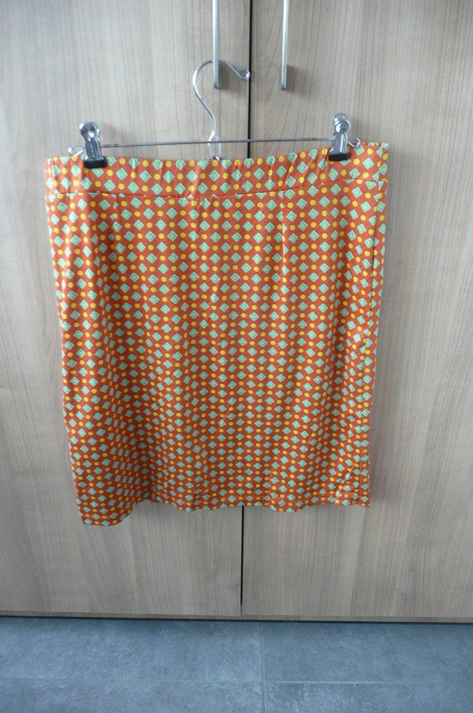 Oranje geprinte rok PTC (K771), Kleding | Dames, Maat 42/44 (L), Oranje, Ophalen of Verzenden, Knielengte