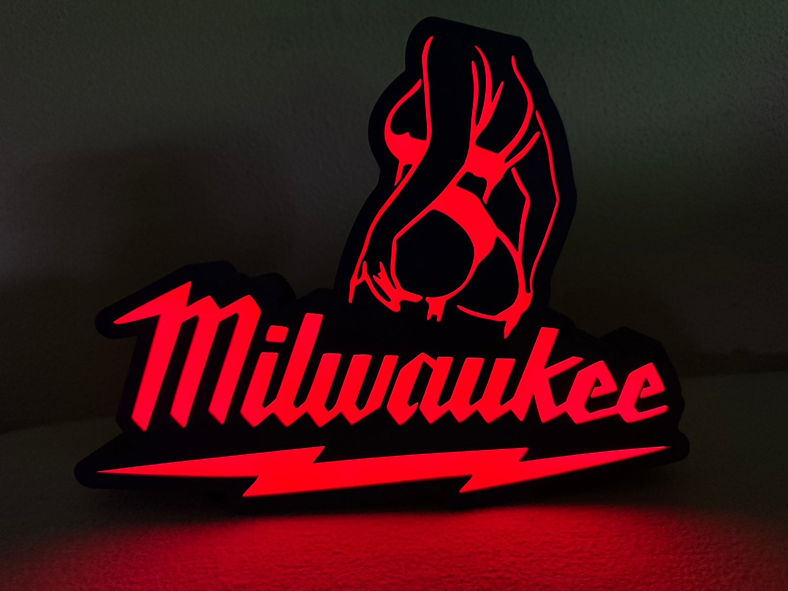 Milwaukee Led Reclame 26 x 24 cm, Verzenden, Nieuw, Lichtbak of (neon) lamp