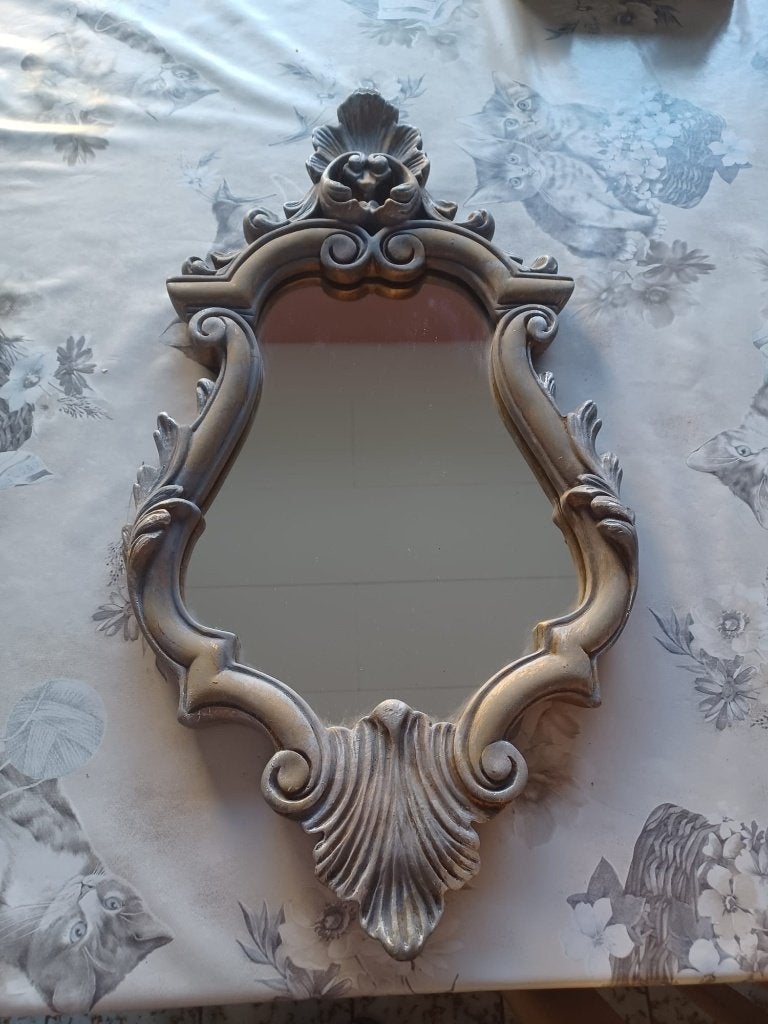 Miroir baroque italien vintage — Miroir à crête gris 50 cm, Maison & Meubles, Accessoires pour la Maison | Miroirs, Enlèvement ou Envoi