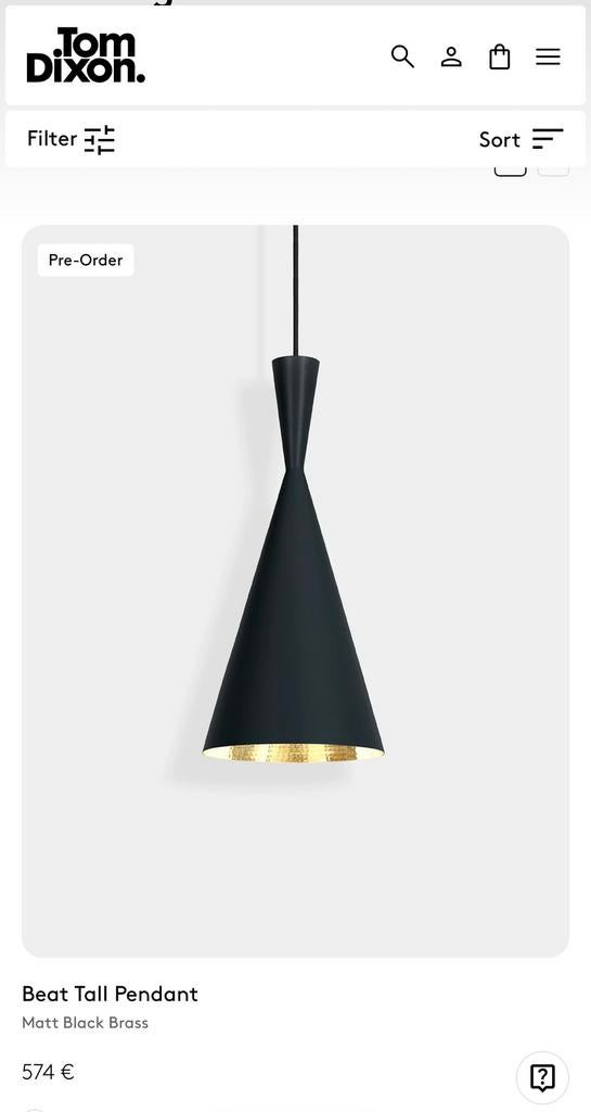 3 stuks Tom Dixon design lampen, Huis en Inrichting, Ophalen, Zo goed als nieuw