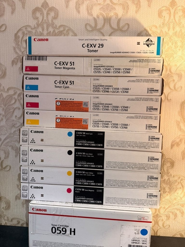 10 xTonerCANON4 xC-EXV51+4xC-EXV58 1x C+Canon 059+1xC-EXV29, Computers en Software, Ophalen of Verzenden, Nieuw