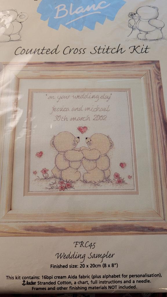 Counted Cross Stitch Kit Wedding Sampler, Enlèvement, Neuf, Broderies à la main, Set à broder