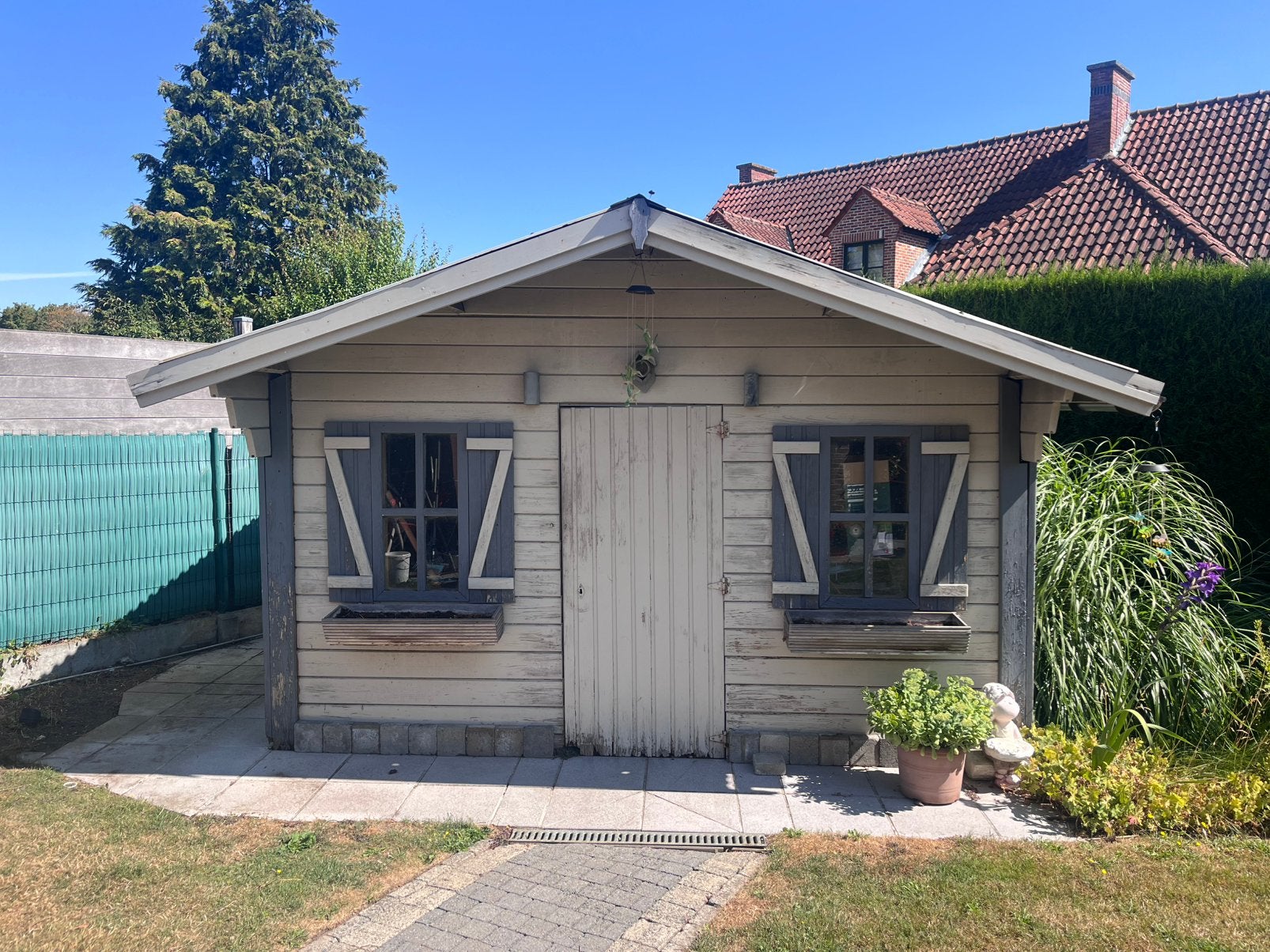 Te renoveren tuinhuis, Ophalen, Blokhut, 2 ramen, Met overkapping