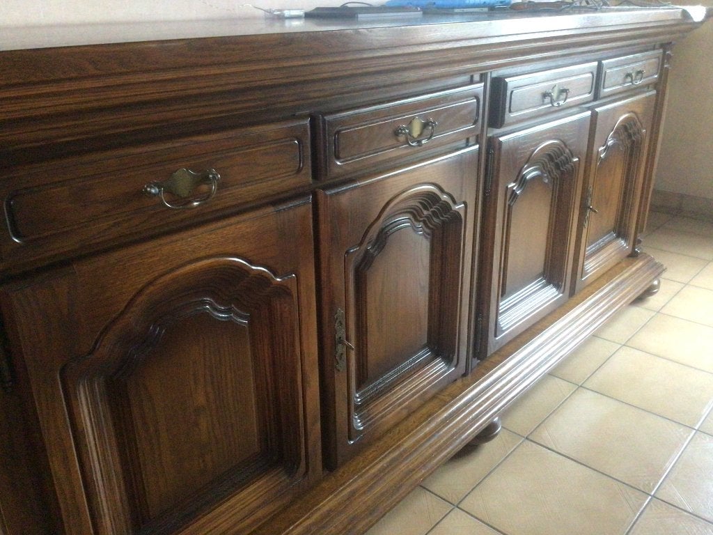 Volledige eetkamer met 6 stoelen + salontafel, Huis en Inrichting, Ophalen, Zo goed als nieuw, Klassiek