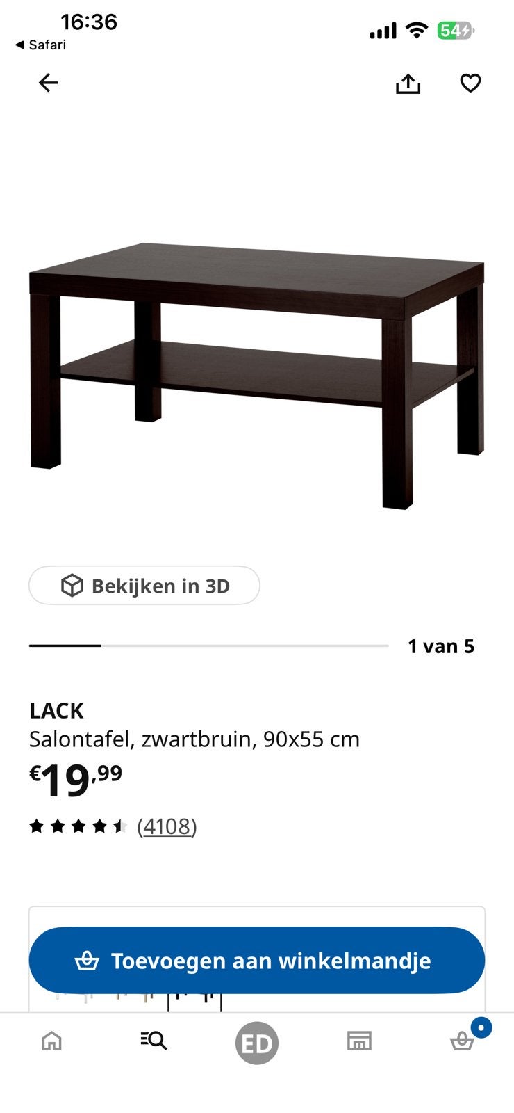 Ikea Lack Salon tafel, Ophalen, Gebruikt