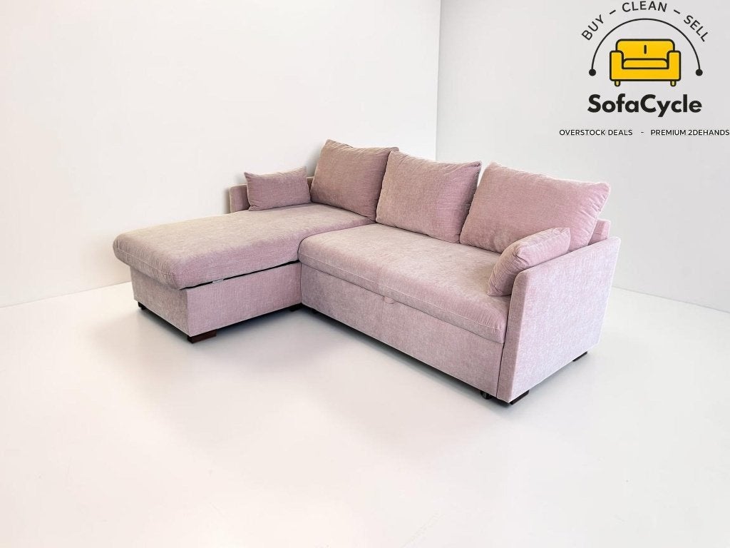 Siège d'angle rose compact avec fonction couchage, Maison & Meubles, Neuf, Enlèvement ou Envoi, SofaCycle VOF, Info@sofacycle.be